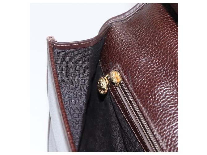 Borsa da lavoro in pelle marrone e oro Gianni Versace Auth bs33178 D'oro - vista 21