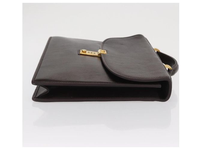 Borsa da lavoro in pelle marrone e oro Gianni Versace Auth bs33178 D'oro - vista 3