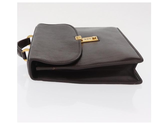 Borsa da lavoro in pelle marrone e oro Gianni Versace Auth bs33178 D'oro - vista 4