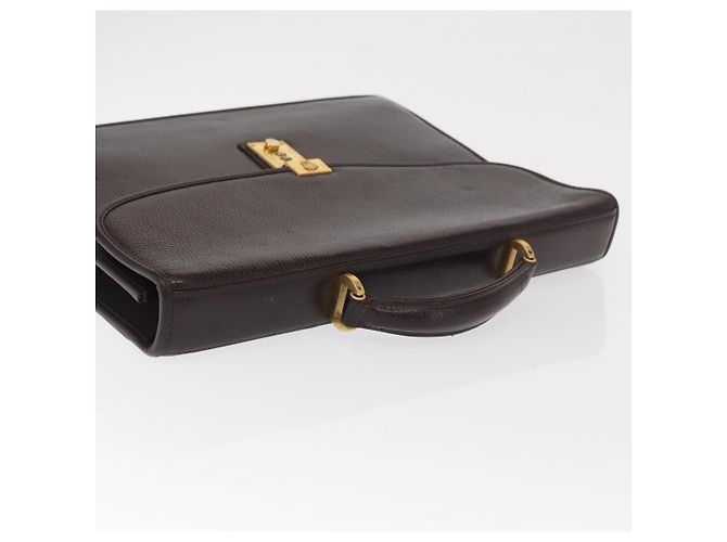 Borsa da lavoro in pelle marrone e oro Gianni Versace Auth bs33178 D'oro - vista 7