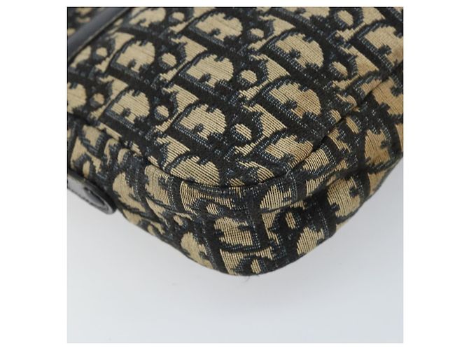 Borsa a Spalla in Tela Trotter Christian Dior Blu Navy Oro Auth 170261 D'oro - vista 14