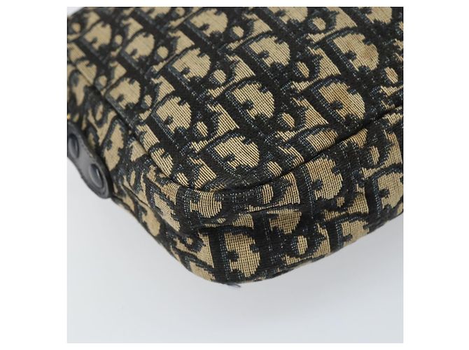Borsa a Spalla in Tela Trotter Christian Dior Blu Navy Oro Auth 170261 D'oro - vista 16
