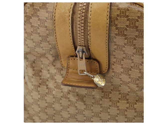Céline CELINE Macadam Canvas Handtasche PVC Beige Silber Authentisch ka2034 - Ansicht 10