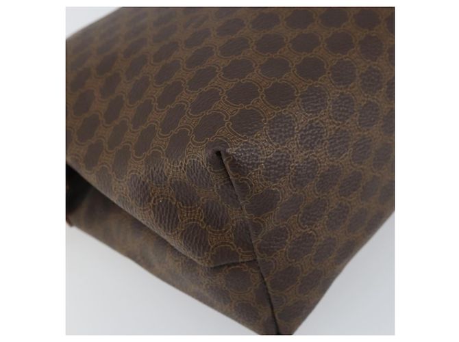 Céline Borsa Clutch in Tela Macadam CELINE PVC Marrone Oro Auth 170470 D'oro - vista 14