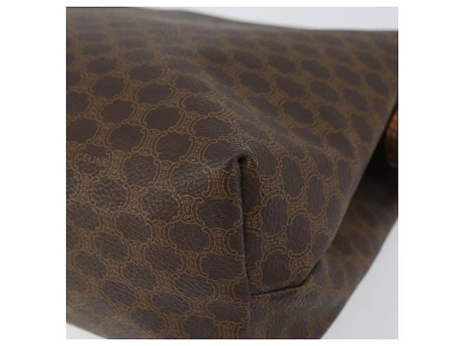 Céline Borsa Clutch in Tela Macadam CELINE PVC Marrone Oro Auth 170470 D'oro - vista 15