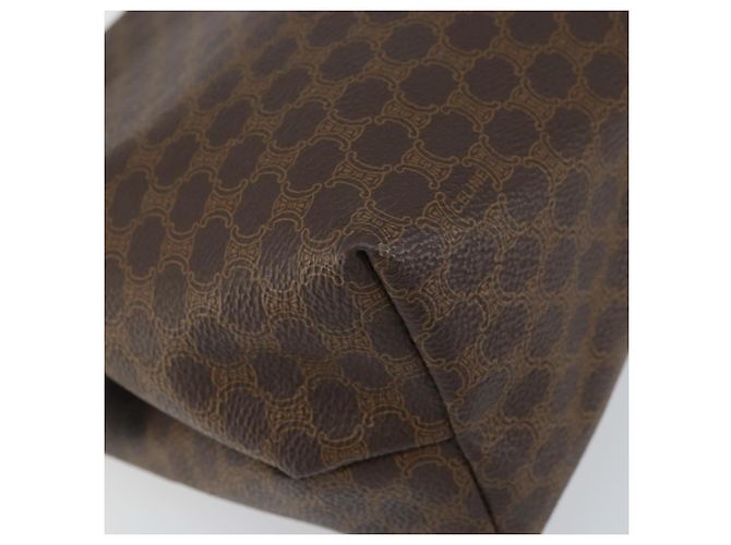 Céline Borsa Clutch in Tela Macadam CELINE PVC Marrone Oro Auth 170470 D'oro - vista 16