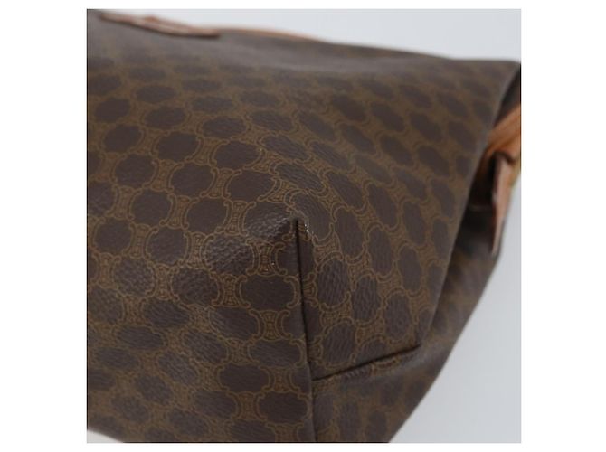 Céline Borsa Clutch in Tela Macadam CELINE PVC Marrone Oro Auth 170470 D'oro - vista 7