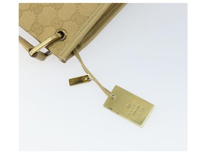 Borsa a Spalla GG Canvas Gucci Beige Oro 91762 Auth 167912 D'oro - vista 10