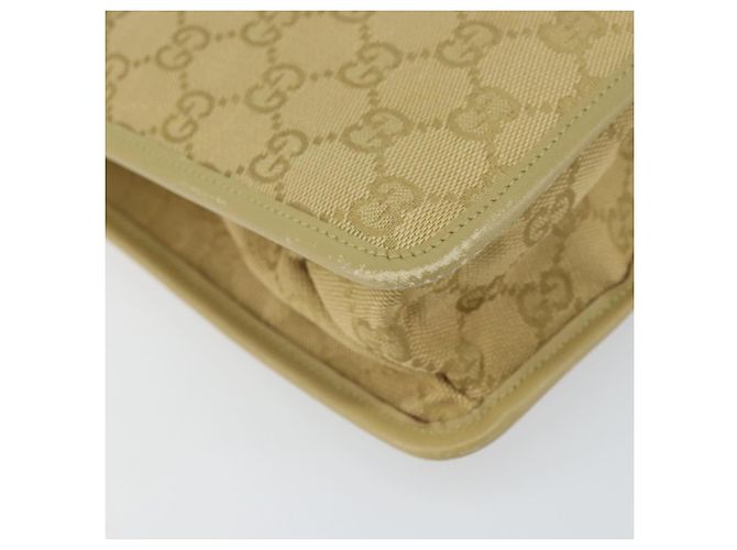 Borsa a Spalla GG Canvas Gucci Beige Oro 91762 Auth 167912 D'oro - vista 14