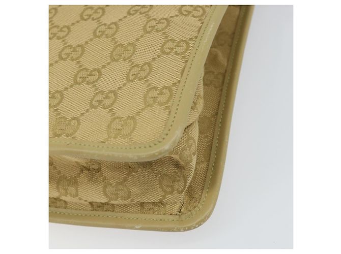 Borsa a Spalla GG Canvas Gucci Beige Oro 91762 Auth 167912 D'oro - vista 15