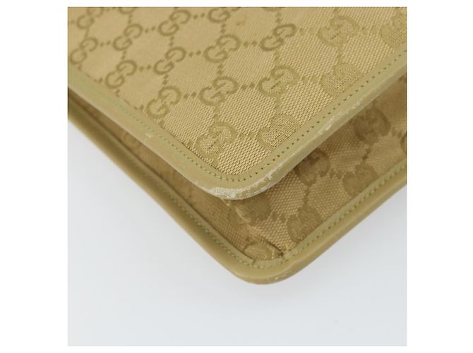Borsa a Spalla GG Canvas Gucci Beige Oro 91762 Auth 167912 D'oro - vista 16