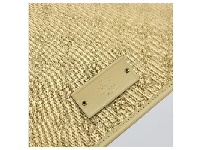 Borsa a Spalla GG Canvas Gucci Beige Oro 91762 Auth 167912 D'oro - vista 17