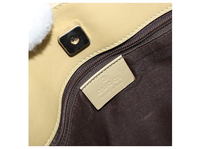 Borsa a Spalla GG Canvas Gucci Beige Oro 91762 Auth 167912 D'oro - vista 18
