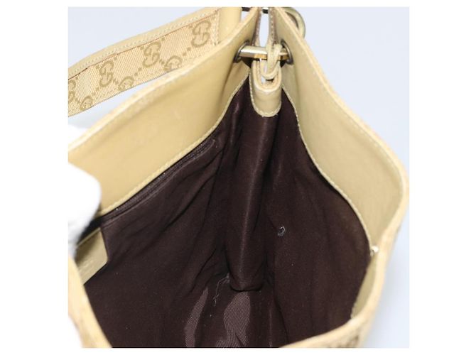 Borsa a Spalla GG Canvas Gucci Beige Oro 91762 Auth 167912 D'oro - vista 19