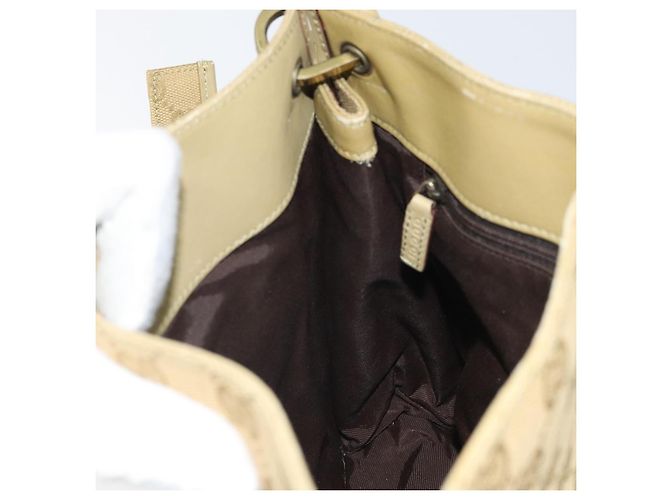Borsa a Spalla GG Canvas Gucci Beige Oro 91762 Auth 167912 D'oro - vista 20