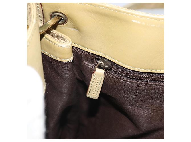 Borsa a Spalla GG Canvas Gucci Beige Oro 91762 Auth 167912 D'oro - vista 21