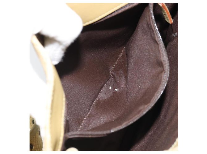 Borsa a Spalla GG Canvas Gucci Beige Oro 91762 Auth 167912 D'oro - vista 22