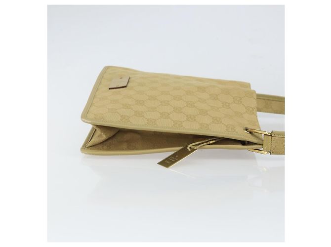 Borsa a Spalla GG Canvas Gucci Beige Oro 91762 Auth 167912 D'oro - vista 3