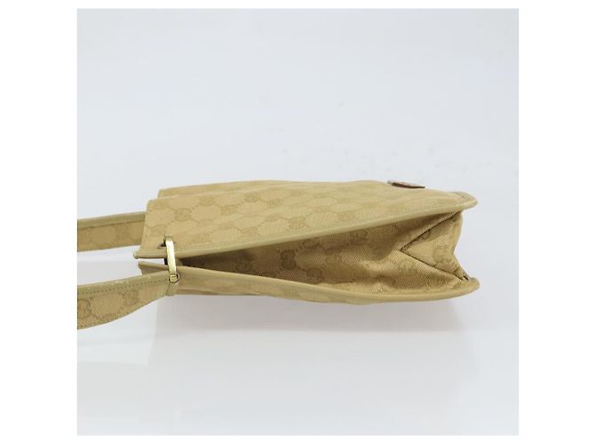 Borsa a Spalla GG Canvas Gucci Beige Oro 91762 Auth 167912 D'oro - vista 4