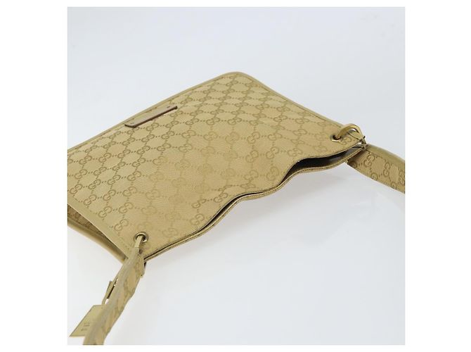 Borsa a Spalla GG Canvas Gucci Beige Oro 91762 Auth 167912 D'oro - vista 6