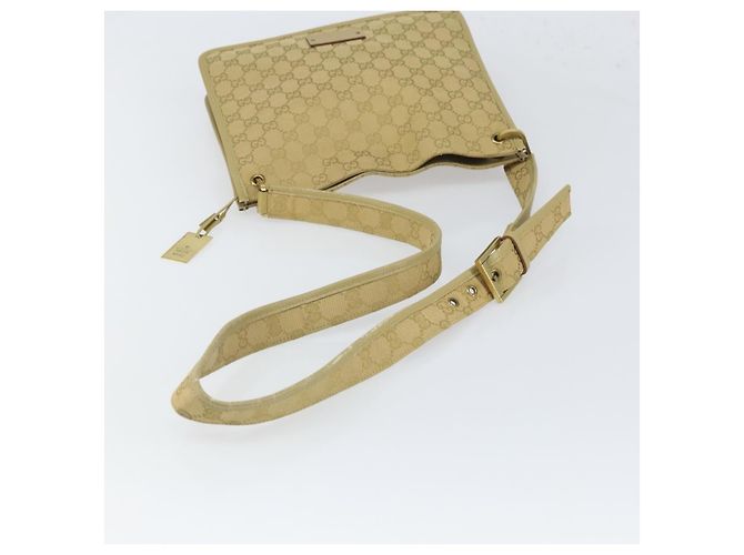 Borsa a Spalla GG Canvas Gucci Beige Oro 91762 Auth 167912 D'oro - vista 7