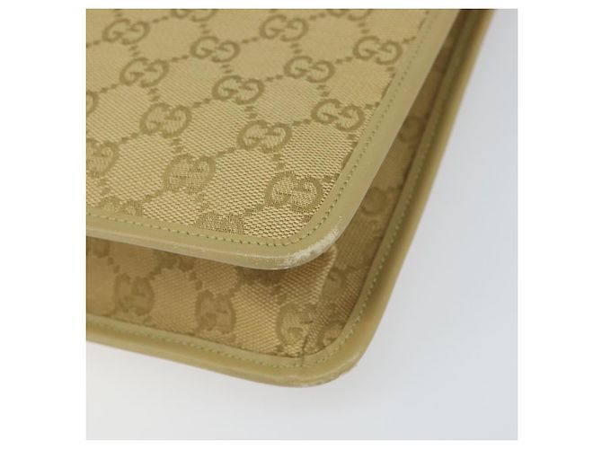 Borsa a Spalla GG Canvas Gucci Beige Oro 91762 Auth 167912 D'oro - vista 9