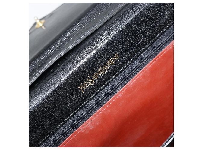 Borsa a Spalla in Pelle Nera e Oro Auth Saint Laurent 170129 Nero D'oro - vista 17