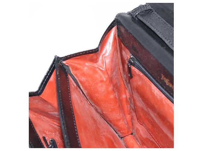 Borsa a Spalla in Pelle Nera e Oro Auth Saint Laurent 170129 Nero D'oro - vista 19
