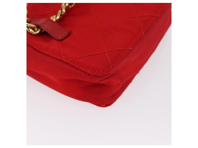 PRADA Pochette a Spalla Nylon Rossa Oro Auth 169188 Rosso D'oro - vista 16