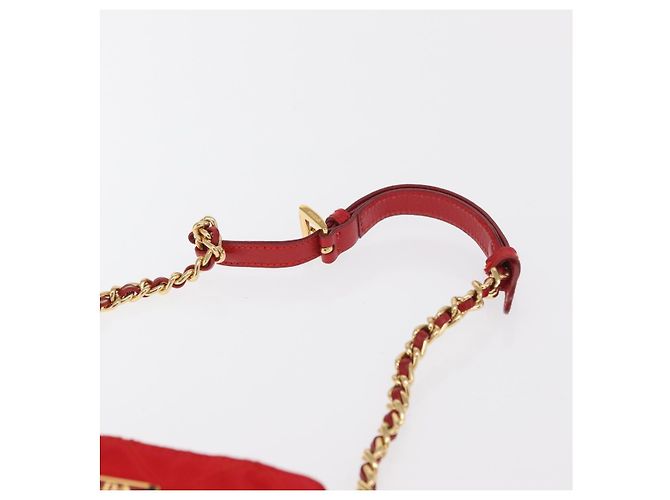 PRADA Pochette a Spalla Nylon Rossa Oro Auth 169188 Rosso D'oro - vista 8