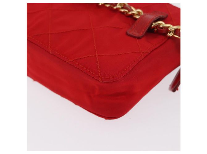 PRADA Pochette a Spalla Nylon Rossa Oro Auth 169188 Rosso D'oro - vista 9