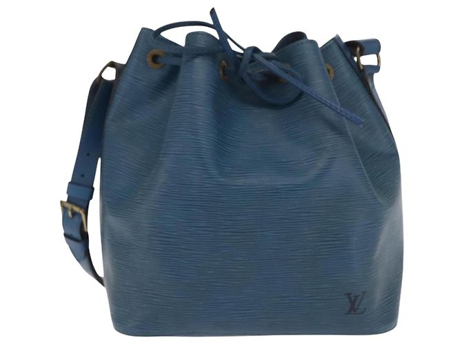 Noe LOUIS VUITTON Borsa a Spalla Petit Noé Epi Blu M44105 LV Auth ka2153 - vista 13