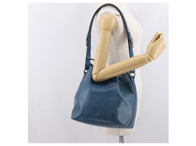 Noe LOUIS VUITTON Borsa a Spalla Petit Noé Epi Blu M44105 LV Auth ka2153 - vista 20