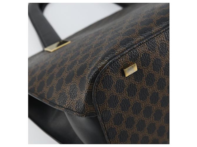 Céline Borsa a mano in tela Macadam CELINE in pelle PVC nera e oro Auth ep13232 Nero D'oro - vista 15