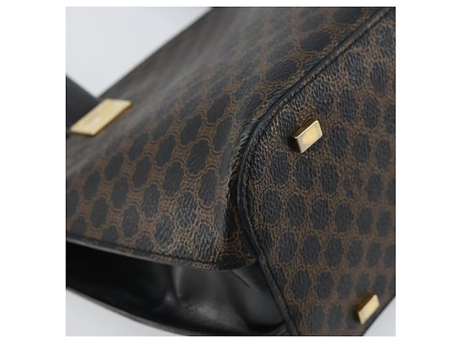Céline Borsa a mano in tela Macadam CELINE in pelle PVC nera e oro Auth ep13232 Nero D'oro - vista 17