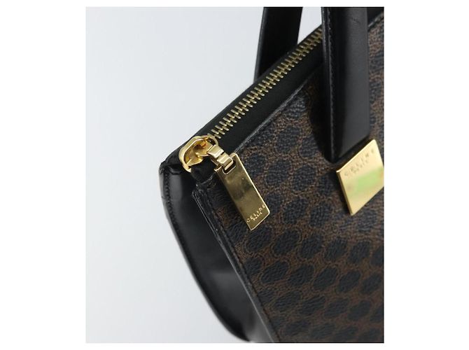 Céline Borsa a mano in tela Macadam CELINE in pelle PVC nera e oro Auth ep13232 Nero D'oro - vista 18