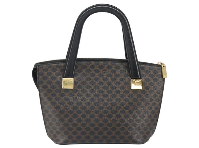 Céline Borsa a mano in tela Macadam CELINE in pelle PVC nera e oro Auth ep13232 Nero D'oro - vista 2
