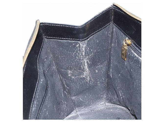 Céline Borsa a mano in tela Macadam CELINE in pelle PVC nera e oro Auth ep13232 Nero D'oro - vista 21