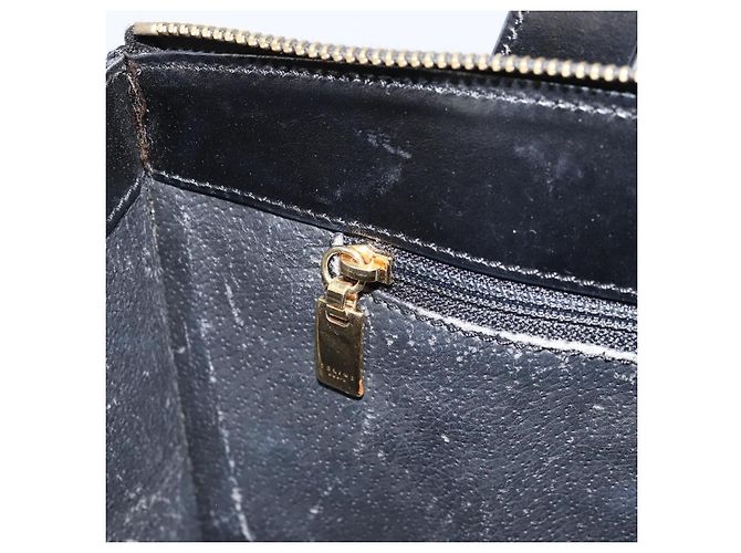 Céline Borsa a mano in tela Macadam CELINE in pelle PVC nera e oro Auth ep13232 Nero D'oro - vista 22