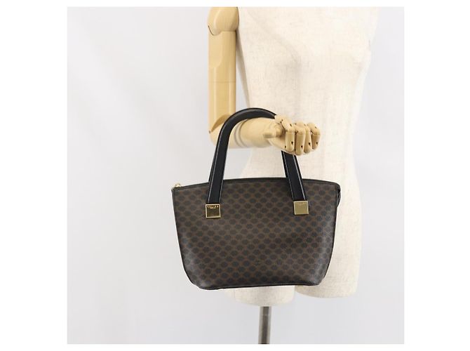 Céline Borsa a mano in tela Macadam CELINE in pelle PVC nera e oro Auth ep13232 Nero D'oro - vista 24