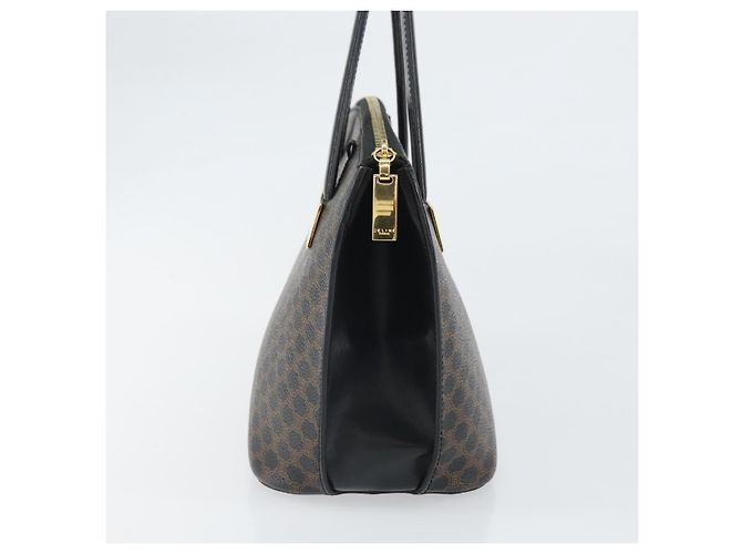 Céline Borsa a mano in tela Macadam CELINE in pelle PVC nera e oro Auth ep13232 Nero D'oro - vista 3
