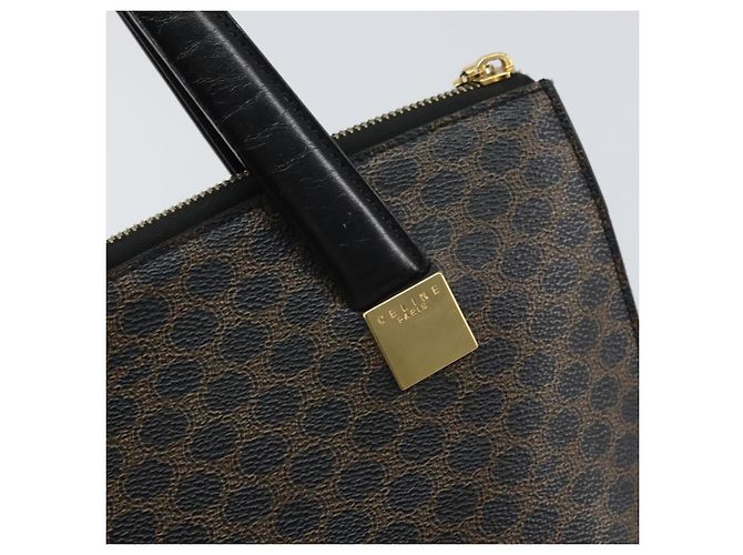 Céline Borsa a mano in tela Macadam CELINE in pelle PVC nera e oro Auth ep13232 Nero D'oro - vista 9