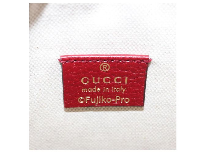 GUCCI GUCCI �~ Borsa Micro GG Supreme Doraemon PVC Beige Oro 647801 Auth 149859SM D'oro - vista 19
