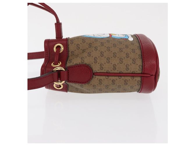 GUCCI GUCCI �~ Borsa Micro GG Supreme Doraemon PVC Beige Oro 647801 Auth 149859SM D'oro - vista 4