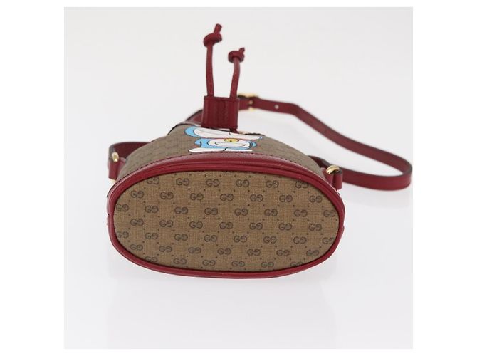 GUCCI GUCCI �~ Borsa Micro GG Supreme Doraemon PVC Beige Oro 647801 Auth 149859SM D'oro - vista 5