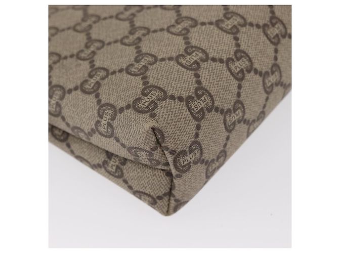 Borsa a Spalla GUCCI GG Plus Supreme PVC Beige Oro Auth ka2102 D'oro - vista 16