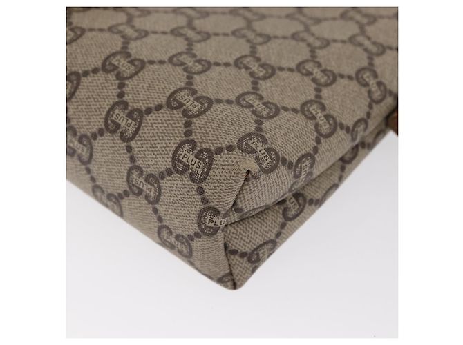 Borsa a Spalla GUCCI GG Plus Supreme PVC Beige Oro Auth ka2102 D'oro - vista 17