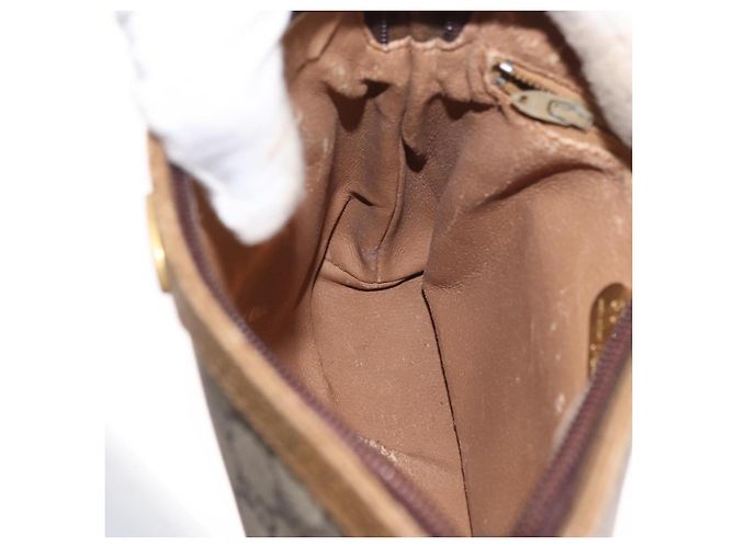 Borsa a Spalla GUCCI GG Plus Supreme PVC Beige Oro Auth ka2102 D'oro - vista 20
