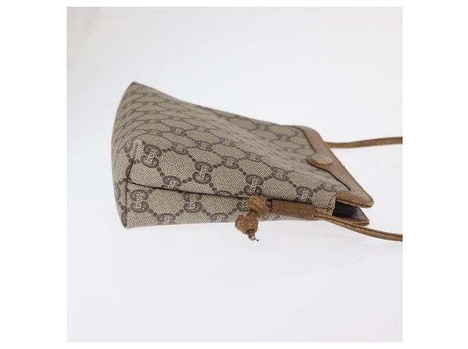 Borsa a Spalla GUCCI GG Plus Supreme PVC Beige Oro Auth ka2102 D'oro - vista 3
