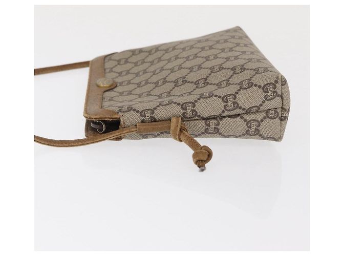 Borsa a Spalla GUCCI GG Plus Supreme PVC Beige Oro Auth ka2102 D'oro - vista 4